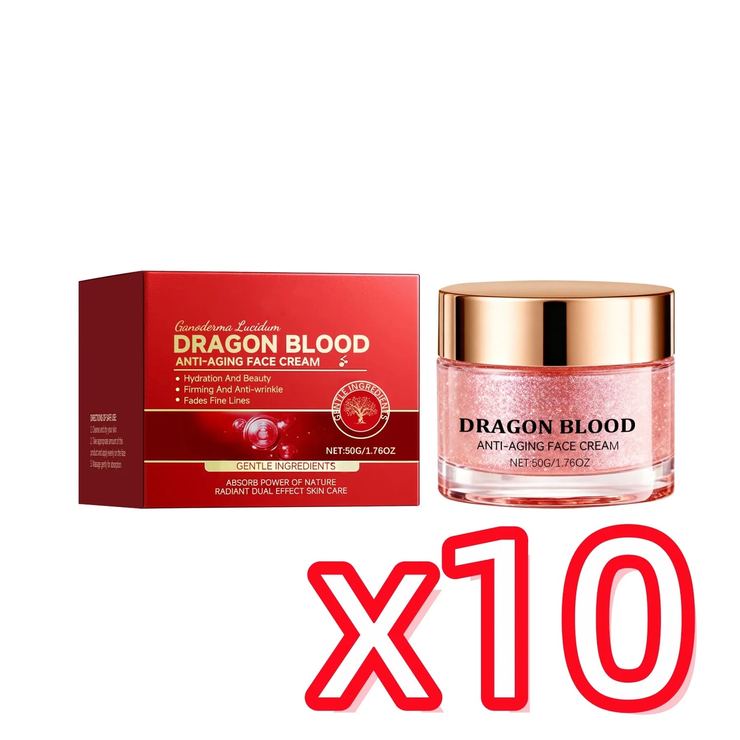 Dragon Blood Cream Retinol Essence Brightening Lifting Firming Skin Care Deep Nourish Rejuvenating Face Cream For All Skin Types Peaceful Pleasures Health and Wellness 50g X 10