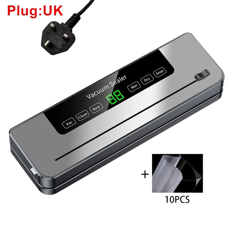 Electric Vacuum Sealer with Built-In Cutter | Dry & Wet Food