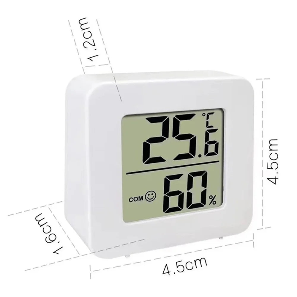 Mini LCD Digital Indoor Room Temperature Humidity Monitor with Comfort Indicator Wall/Desk Mount for Home Office Baby Room Peaceful Pleasures Health and Wellness WHITE Little smiling face