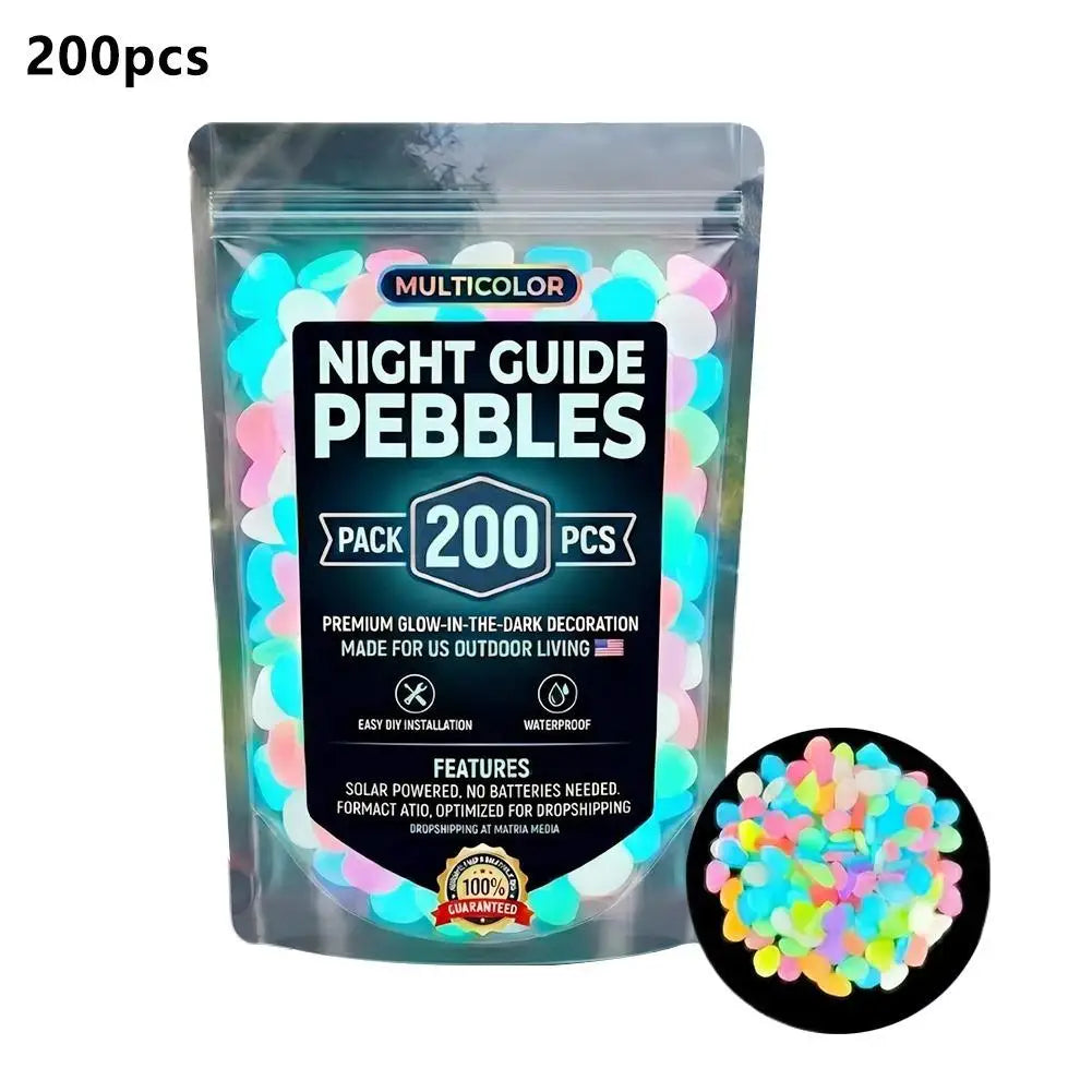 Glow In The Dark Pebble Stones | Multicolor Luminous Garden Rocks