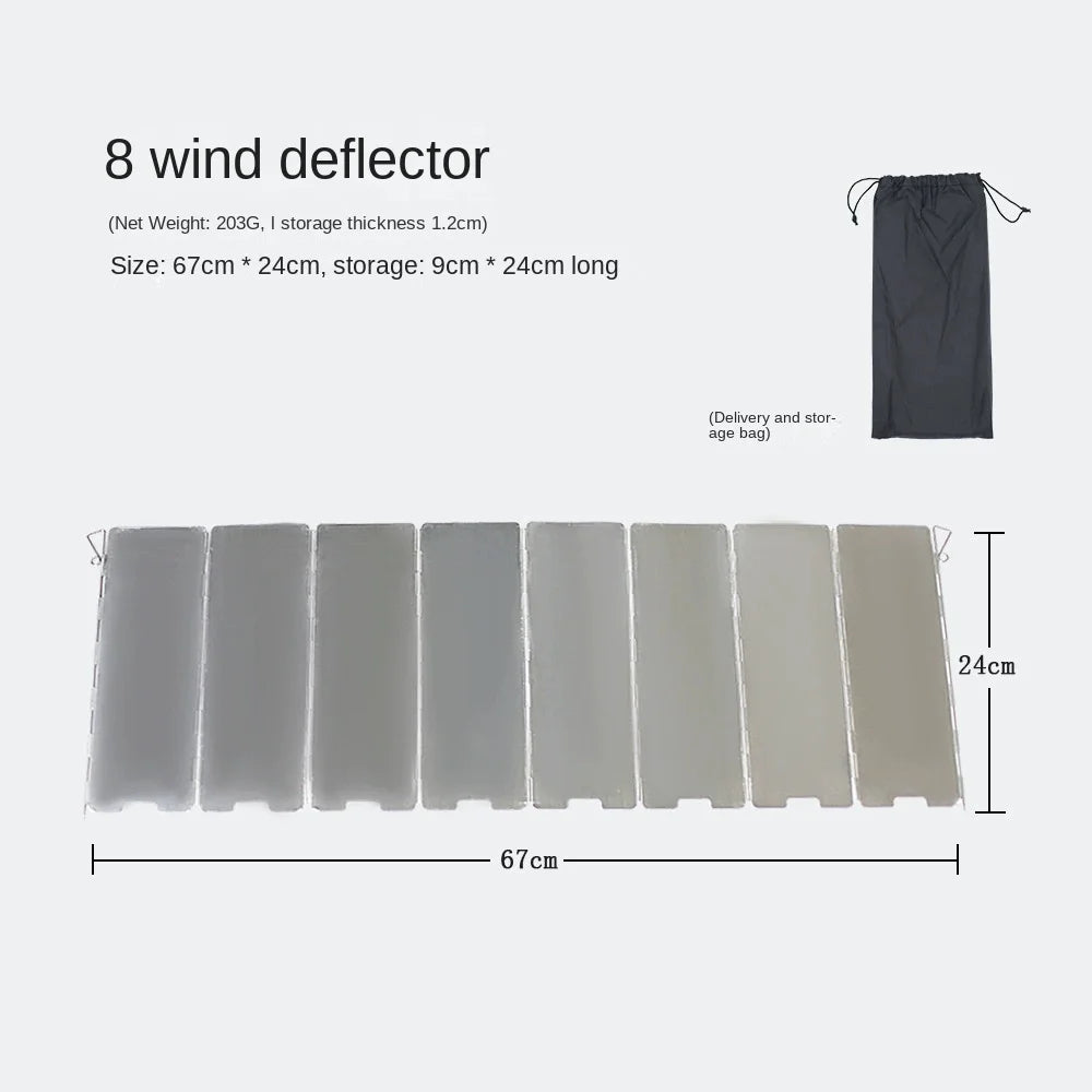 Tall Stove Windscreen-Gas Burner Windshield- Aluminum Camping Stove Folding Cooker Butane Burner For Outdoor Camping Picnic Peaceful Pleasures Health and Wellness 8 wind deflectors
