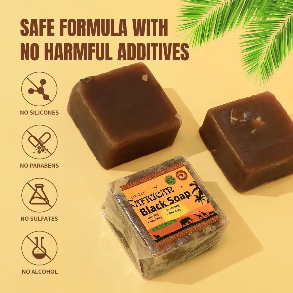African Black Soap 2-Pack – Shea Butter & Palm Oil Bar Peaceful Pleasures Health and Wellness