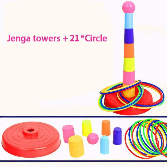 Kids Ring Toss & Stacking Cups 2-in-1 Game | Ages 3+