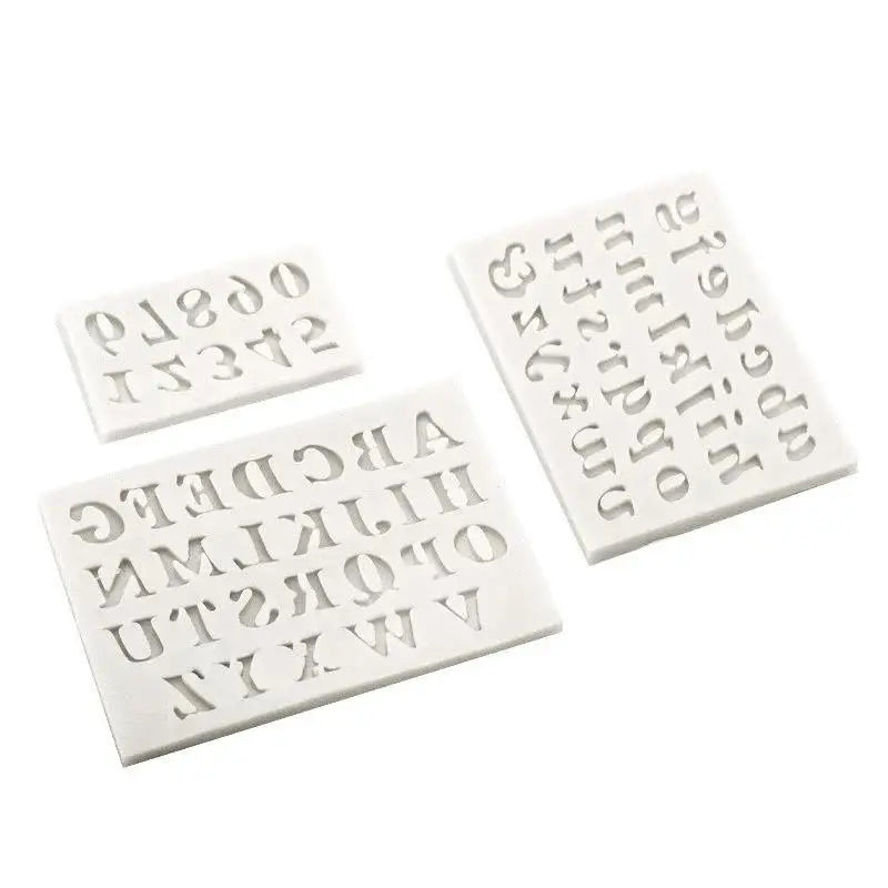 Letters Numbers Silicone Mold for Fondant Gumpaste Candy Chocolate Cupcake Cake Decorating Baking Mould DIY Party Supplies Peaceful Pleasures Health and Wellness 1set Grey