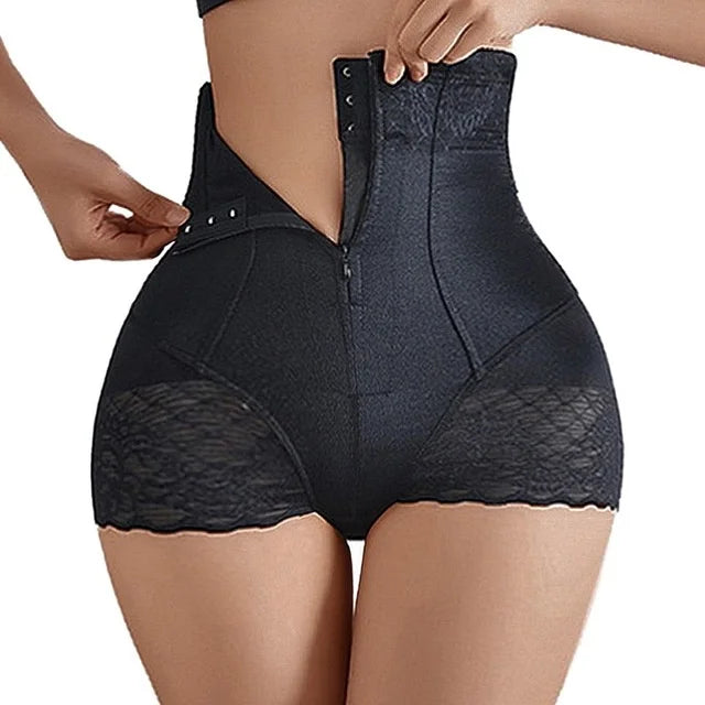 Tummy Control Panties Women Zipper Body Shaper Waist Pants Seamless