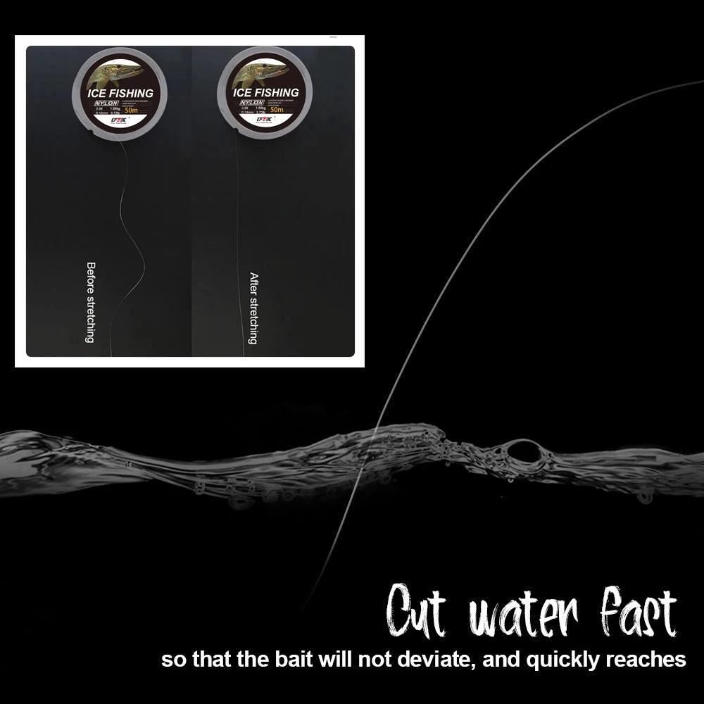 NGB 50M Ice Fishing Line Super Strong Monofilament Nylon Winter Bream Saltwater Fishing-Line Japan Low Memory Carp Line Peaceful Pleasures Health and Wellness