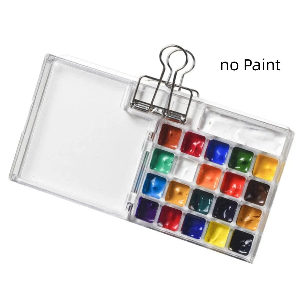 10/21 Grid Watercolor Paint Palette Foldable Mini Paint Pigment Box Waterproof Portable Travel Painting Tray Travel Peaceful Pleasures Health and Wellness 21 Grid