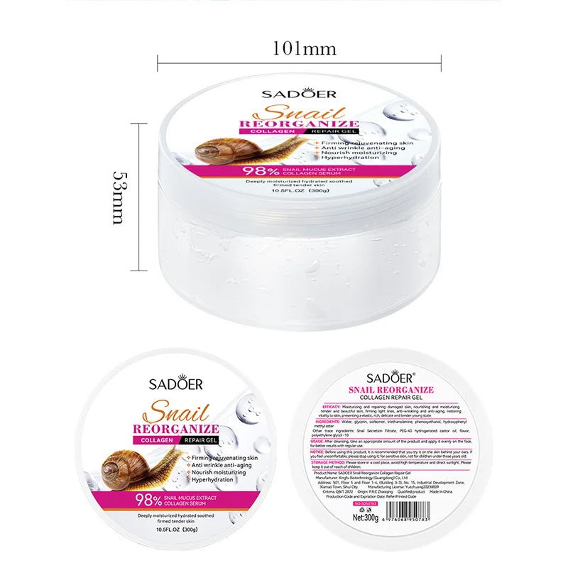 SADOER Snail Collagen Face Cream – Firming & Brightening Gel
