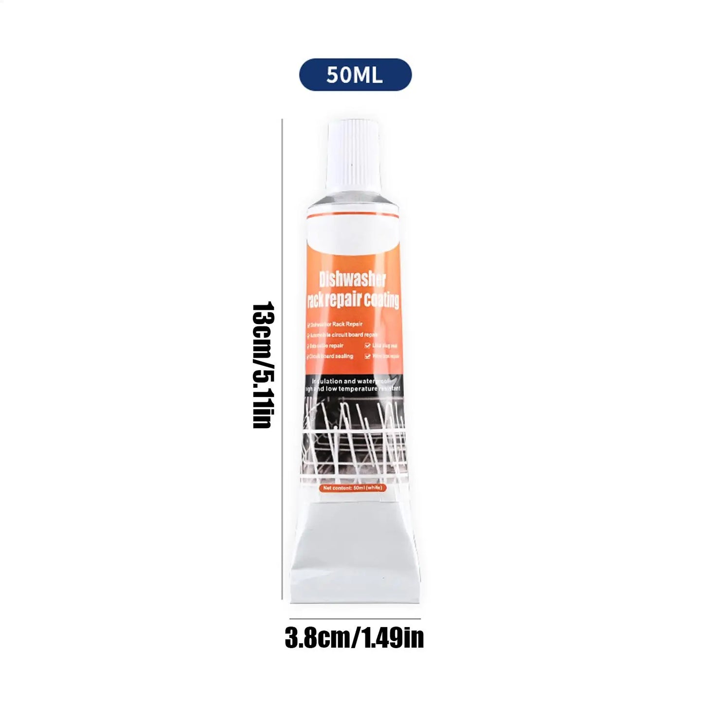Dishwasher Rack Repair Kit – 50ml Coating Gel + 2 Brushes