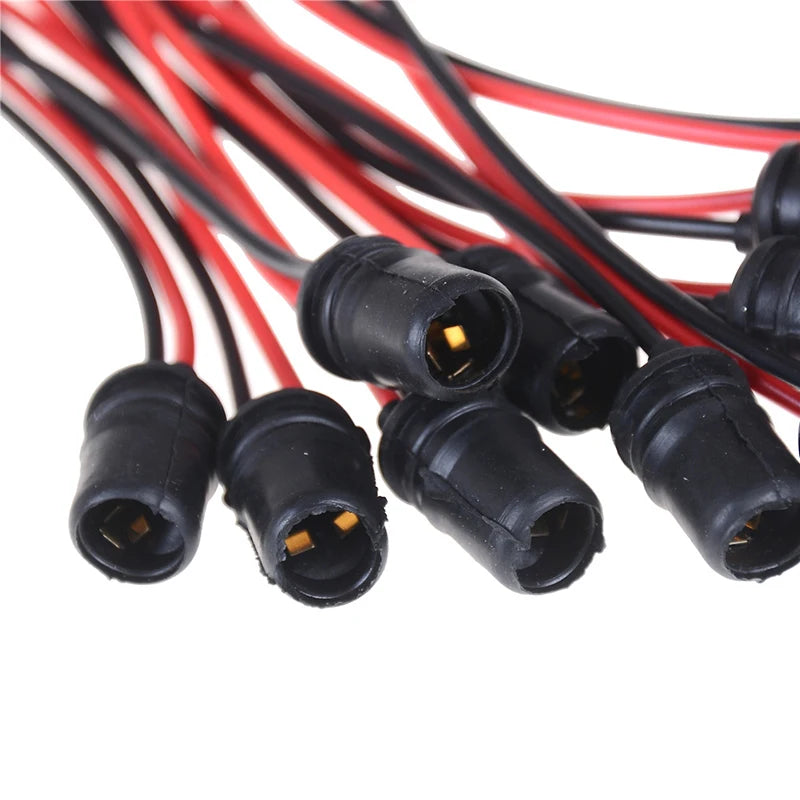 10-Pack T10 W5W Wedge Bulb Extension Socket Holders | Rubber