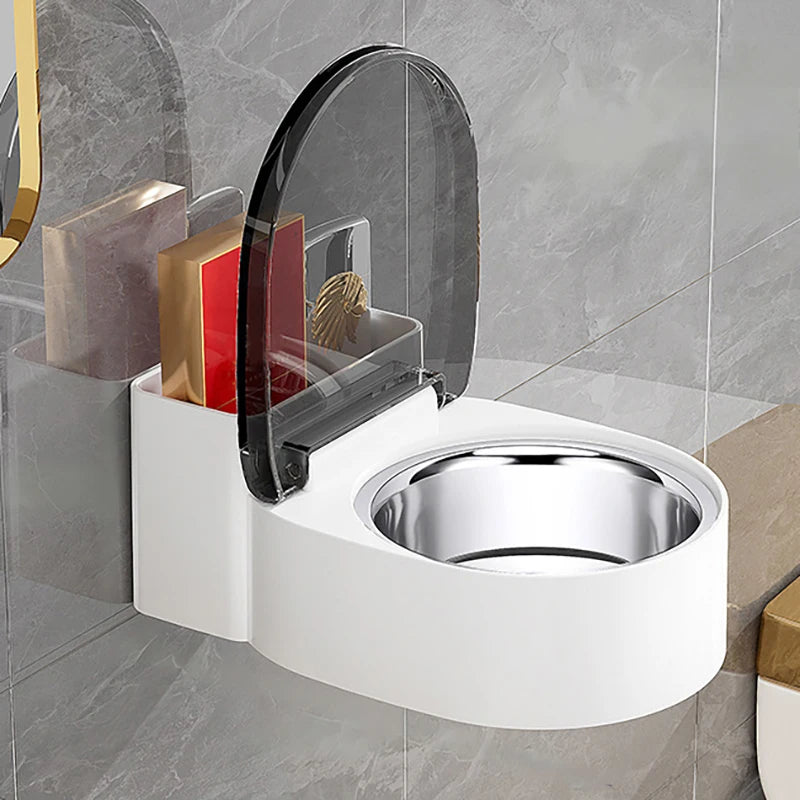 Wall-Mount No-Drill Stainless Steel Bathroom Ashtray Box