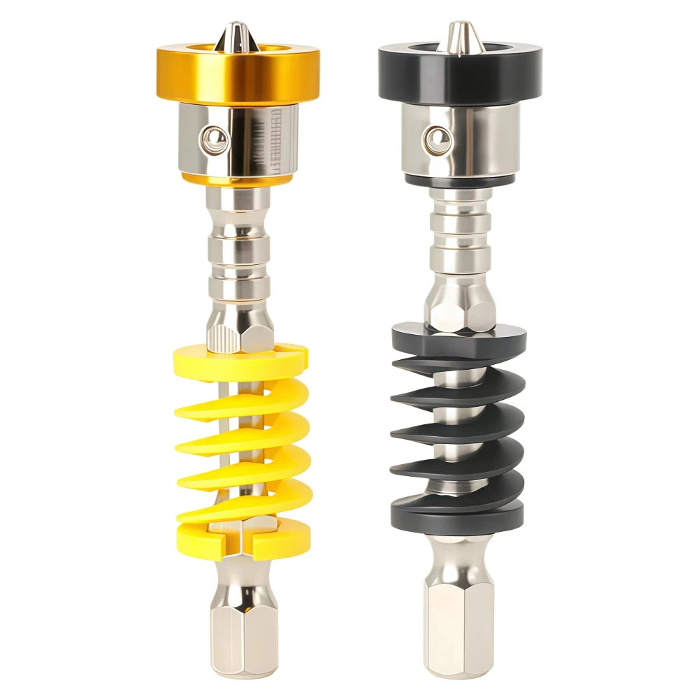 Spring-Loaded Positioning Screwdriver Bits PH2 Magnetic Stop Screws Locating Batch Head Drilling Tool For Power Drills Peaceful Pleasures Health and Wellness Black Yellow -2Pcs