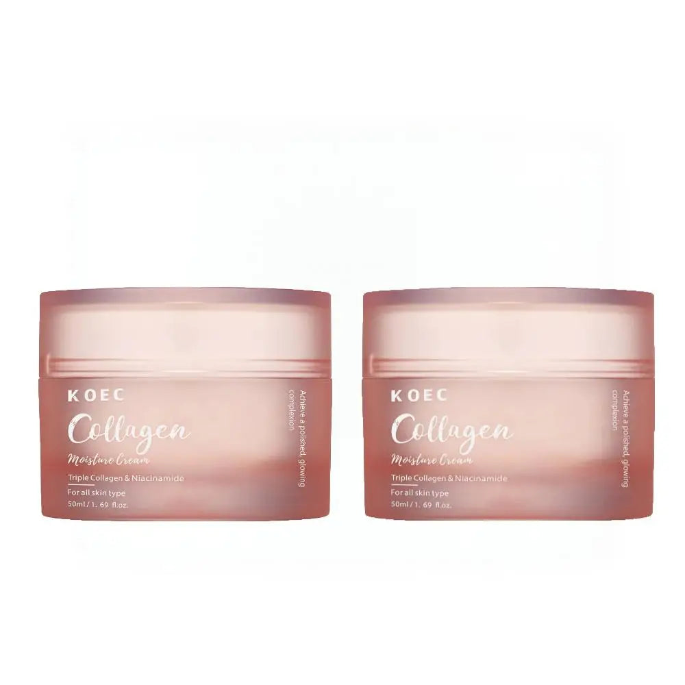 Collagen toner + triple collagen moisturizing cream, facial moisturizing moisturizing nourishing and brightening skin tone Peaceful Pleasures Health and Wellness 2pcs 1