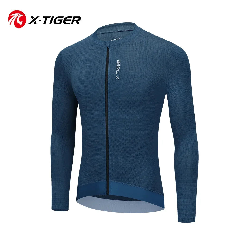 X-TIGER Long Sleeve Cycling Jersey – Reflective, UV Protection