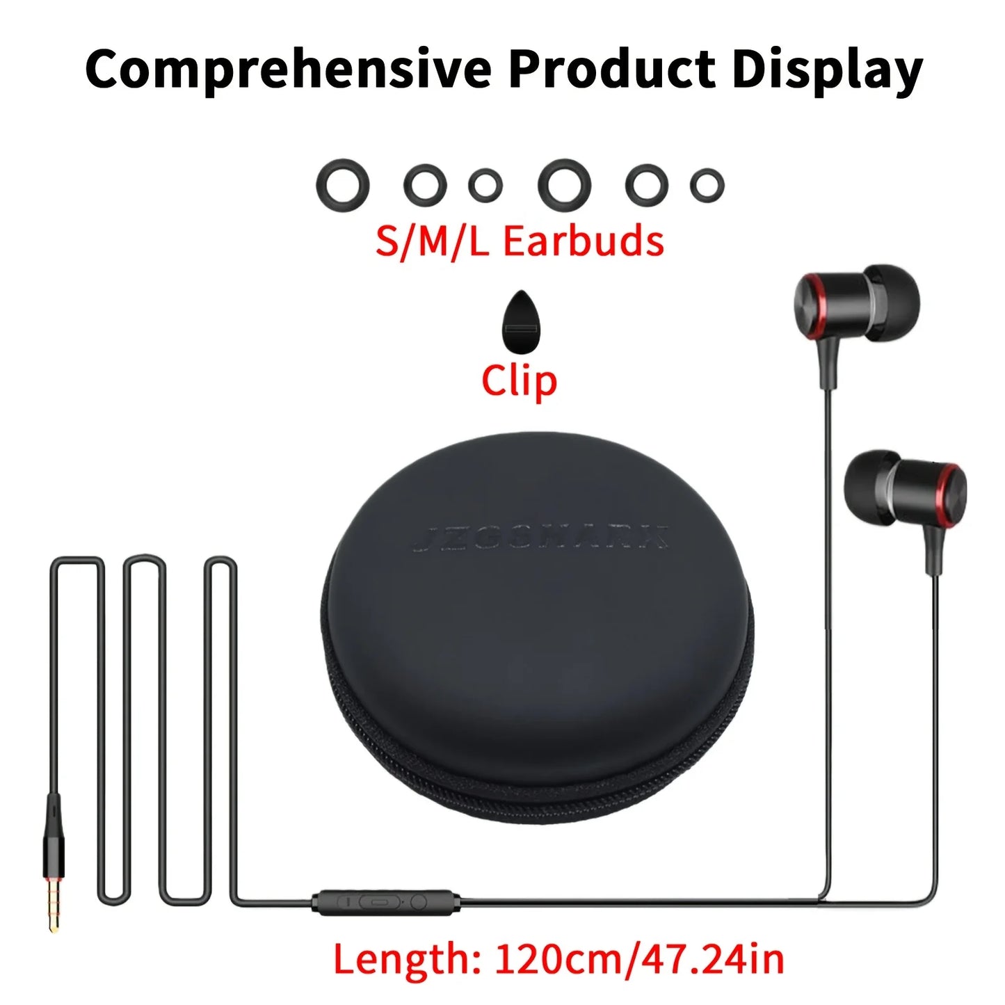 1pc Heavy Bass Wired In-Ear HIFI Headphones With Mic, Powerful Sound Units For Games And Music, Lightweight Portable Design Peaceful Pleasures Health and Wellness