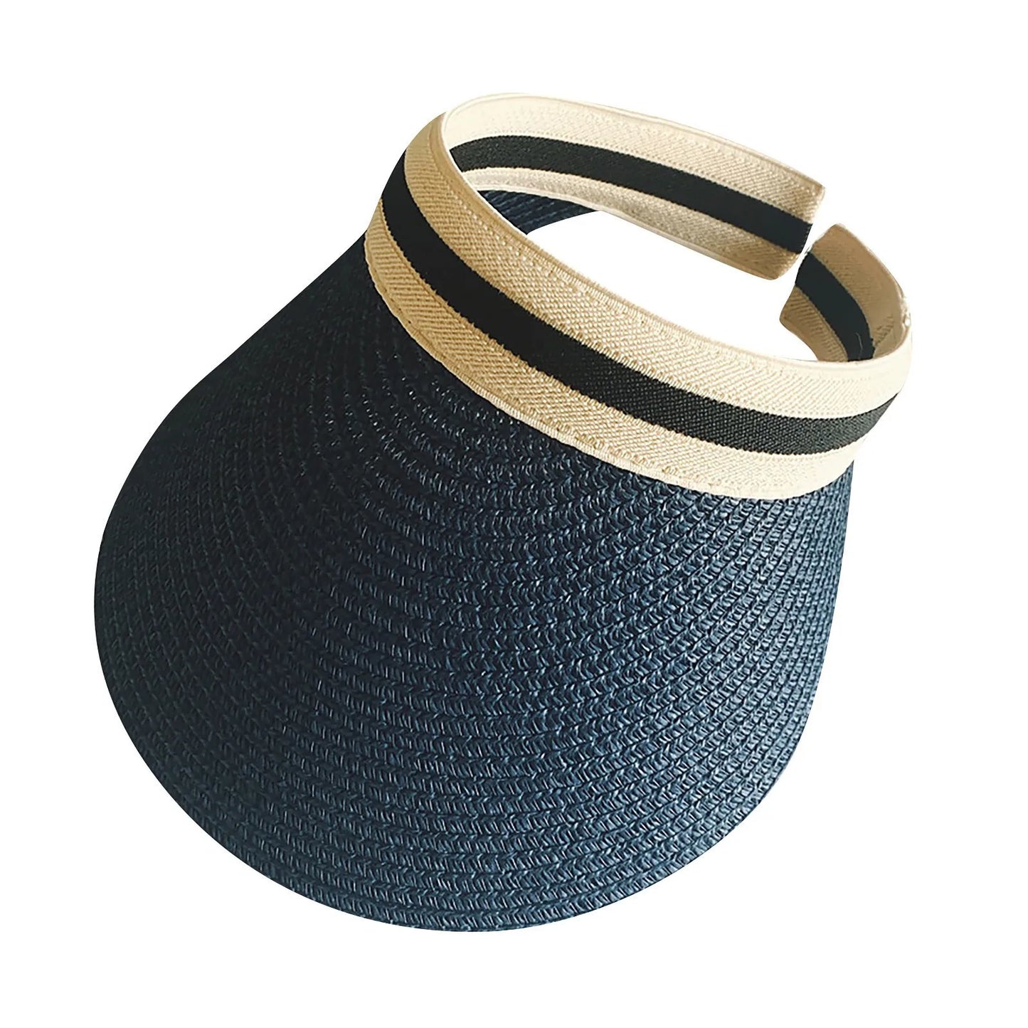 Women's Foldable Wide Straw Sun Visor Hat – Beach & Cycling