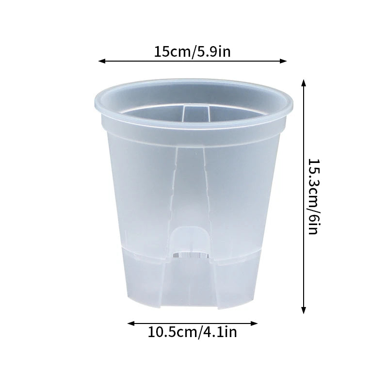 Self-Watering Transparent Orchid Pot | Double Layer Hydroponic
