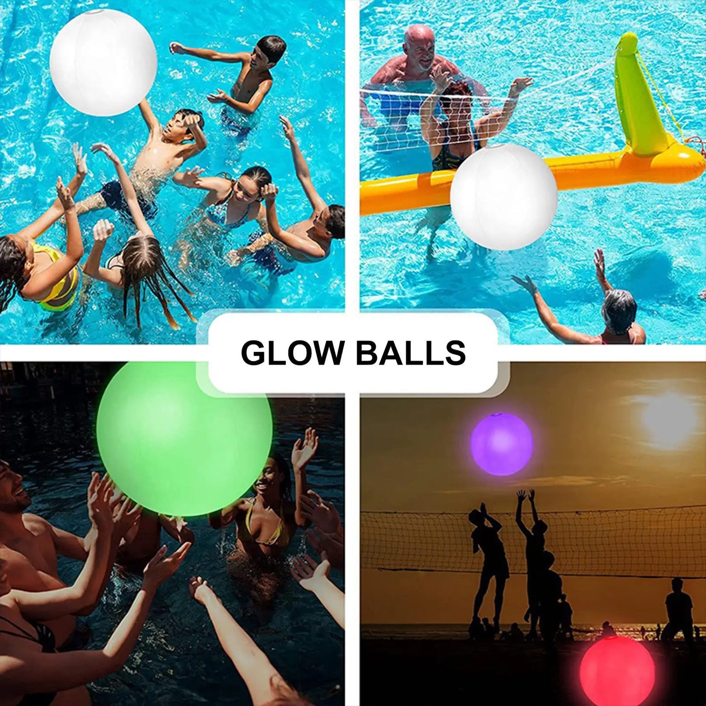 Light Up Beach Balls 40cm Inflatable with Remote Control Waterproof LED Toy for Family Party Swimming Summer Night Outdoor Peaceful Pleasures Health and Wellness