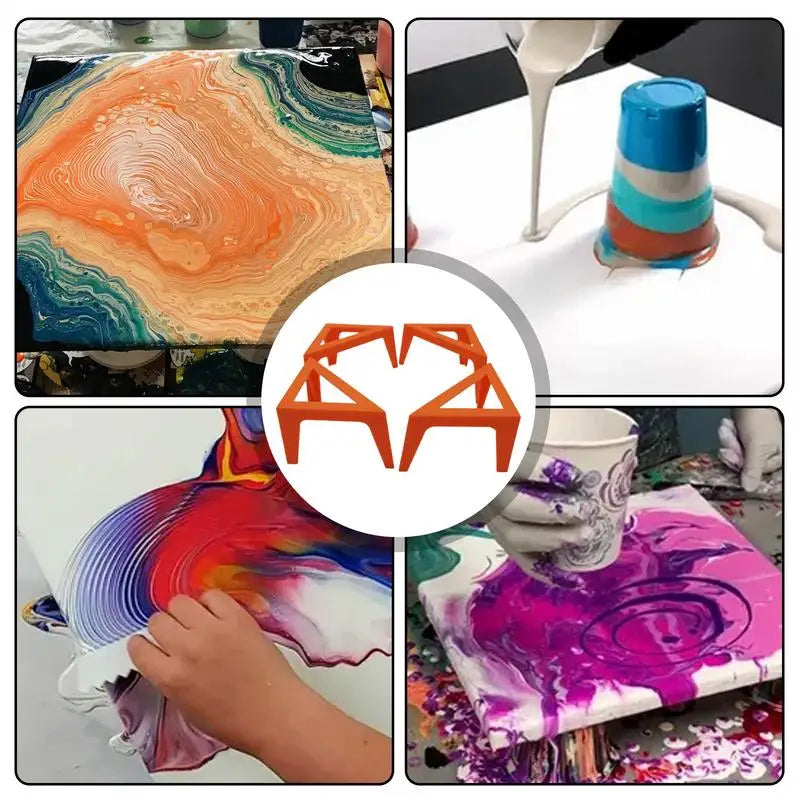 4pcs Canvas Stands for Acrylic Paints Pouring Painter Feet Risers Support Stand Paint Stands for Canvases Peaceful Pleasures Health and Wellness