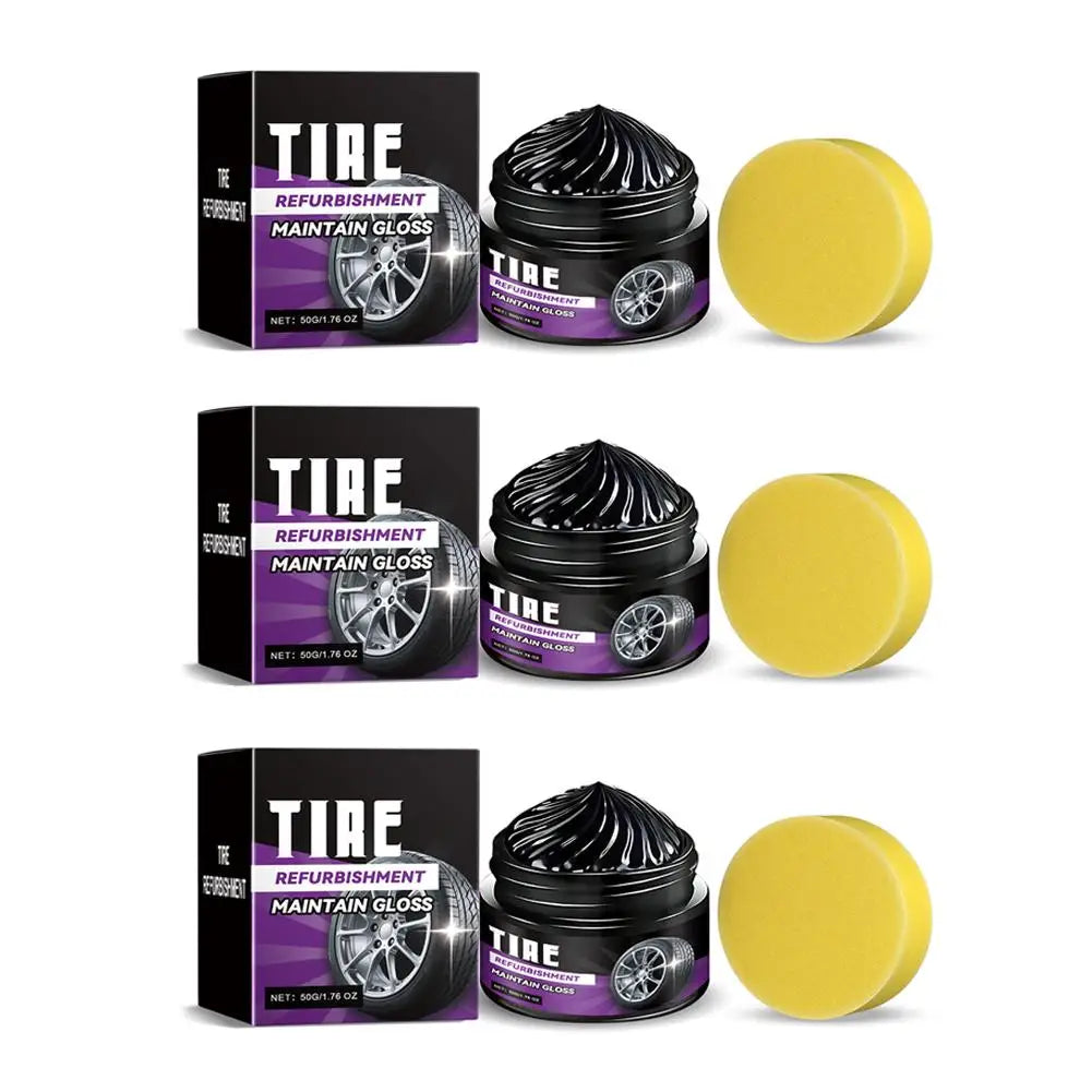 50g Tire Polishing Wax – Deep Black Gloss & UV Protection