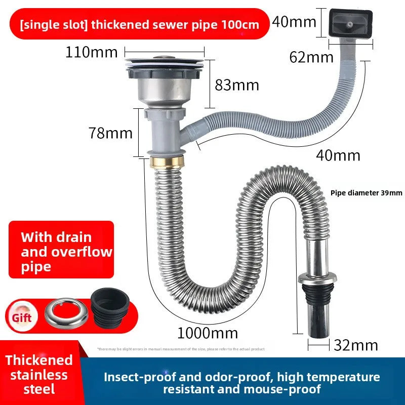 Stainless Steel Sink Drain Strainer – Anti-Odor & Rodent Guard