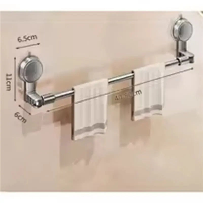 A36T-Bathroom Robe Coat Rack Wall Towel Holder Suction Cup No-Punching Retractable Kitchen Bathroom Organizer Shelf B Peaceful Pleasures Health and Wellness