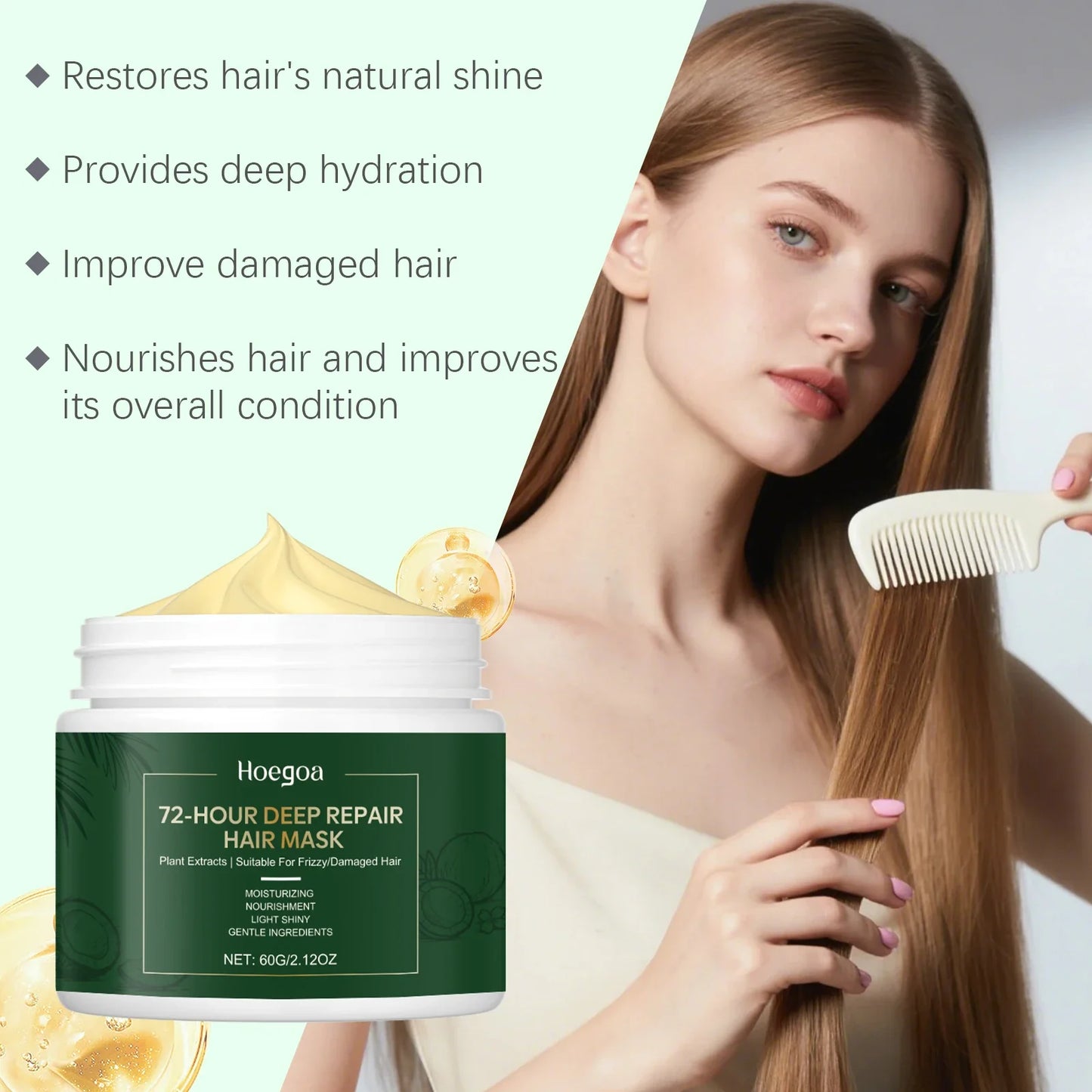 HOEGOA 72-Hour Deep Repair Hair Mask – Anti-Frizz 60g