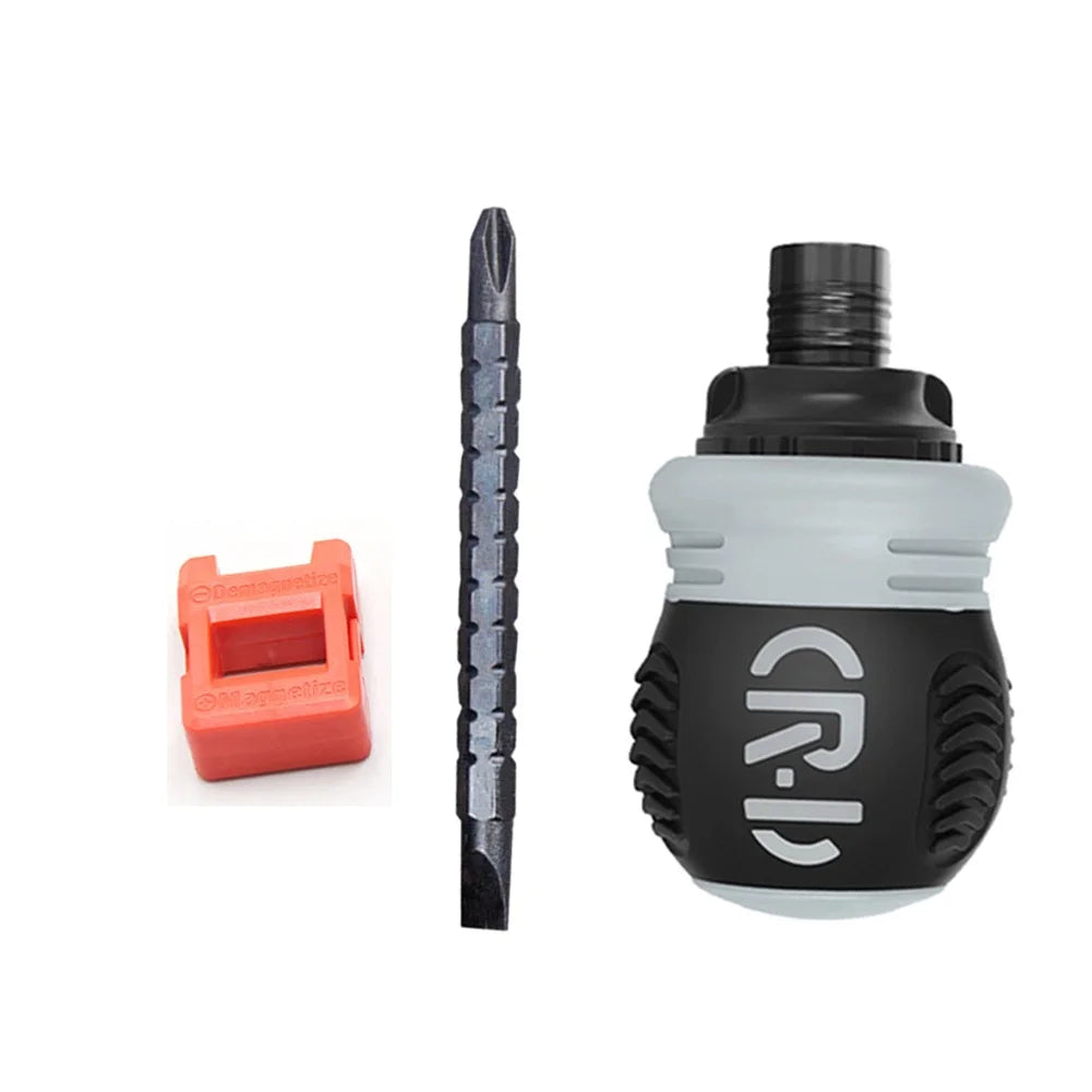 Dual-purpose Slotted Cross 2 In1 Ratchet Magnetic Screwdriver Repair