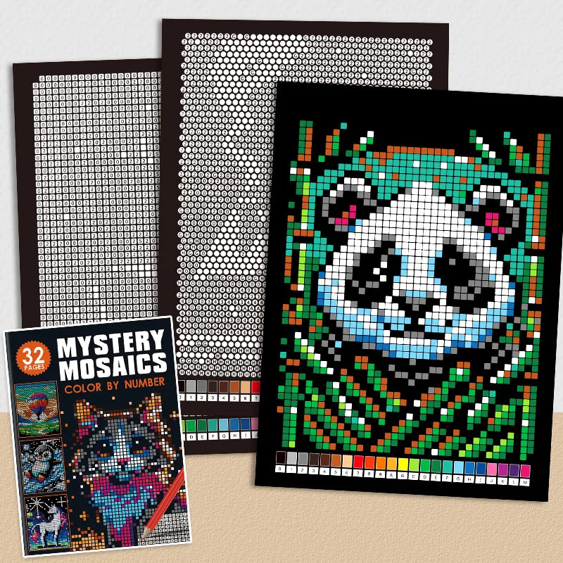 Stress Relief Pixel Art Coloring Book Adults Mystery Mosaic Number 32