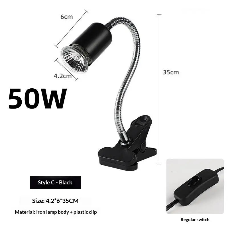 UVA UVB Reptile Basking Lamp 50/75W Dimmable Heat Bulb Set