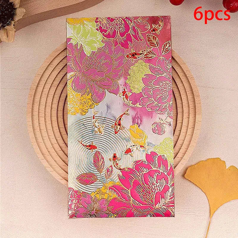 Koi Lucky Red Envelopes Set of 6 | Spring Festival & Wedding