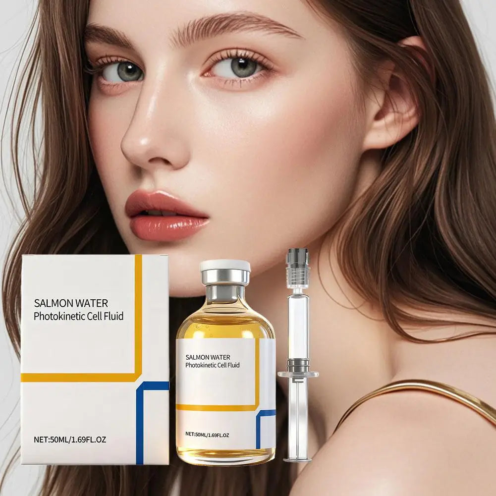 Salmon Water Photokinetic Cell Fluid Moisturizing Lifting Firming Brighten Skin Texture Ampoule Needle Tube Anti-wrinkle Essence Peaceful Pleasures Health and Wellness