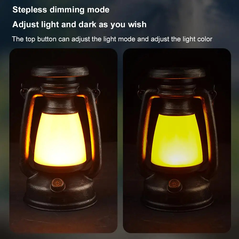 Vintage Rechargeable LED Camping Lantern | Hanging Garden Lamp