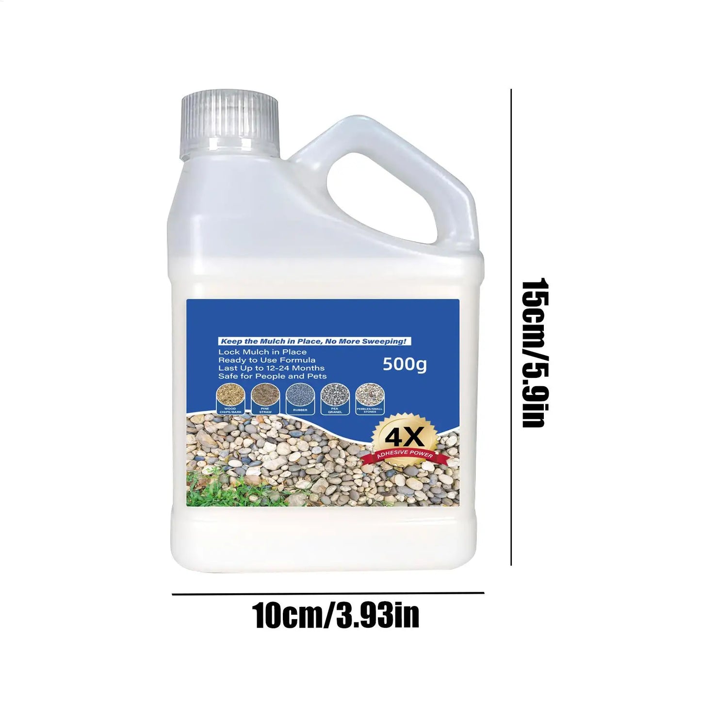 500g Mulch Rock Adhesive Pea Gravel Sticky Rock Glue Fast Drying Glue Outdoor Yard Patio Stones Landscape Adhesive Peaceful Pleasures Health and Wellness