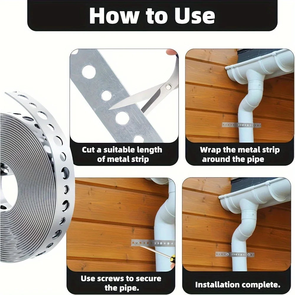 1 roll of galvanized steel tape, pre-punched multi-slot metal tape for pipe support and sheet metal work Peaceful Pleasures Health and Wellness