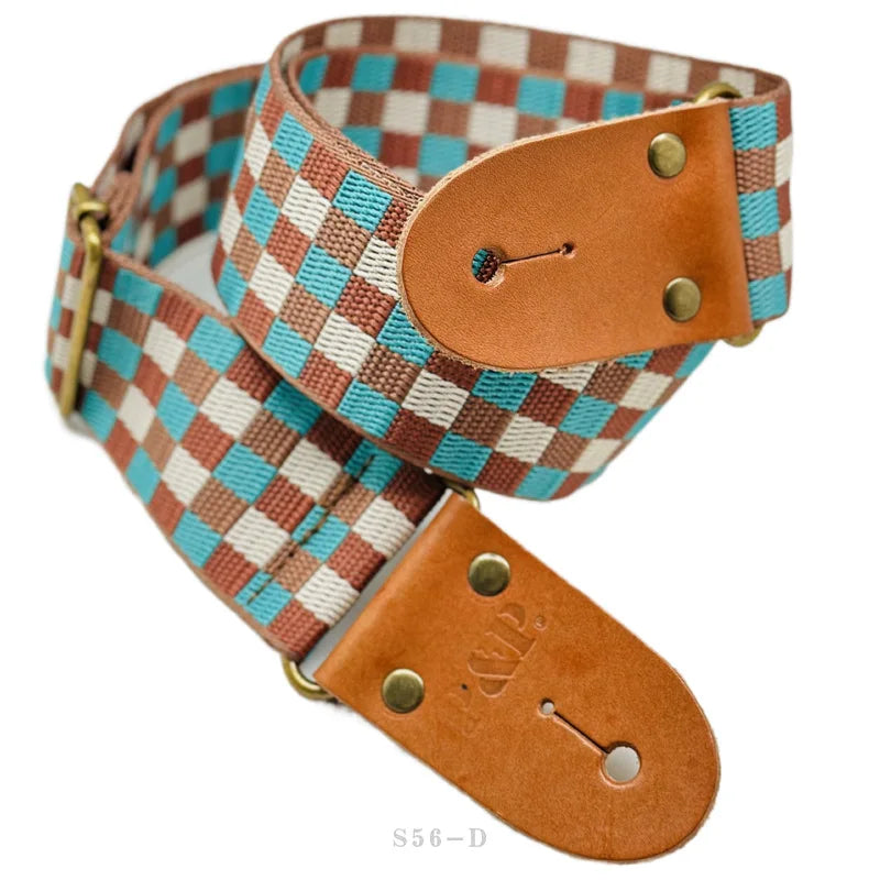 PP Guitar Strap Praise Jacquard Plaid Leopard Print Wholesale Folk