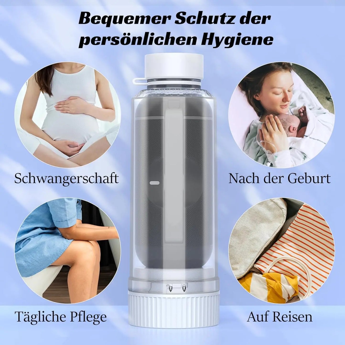 USB Rechargeable Portable Travel Bidet Sprayer – IPX6 Waterproof