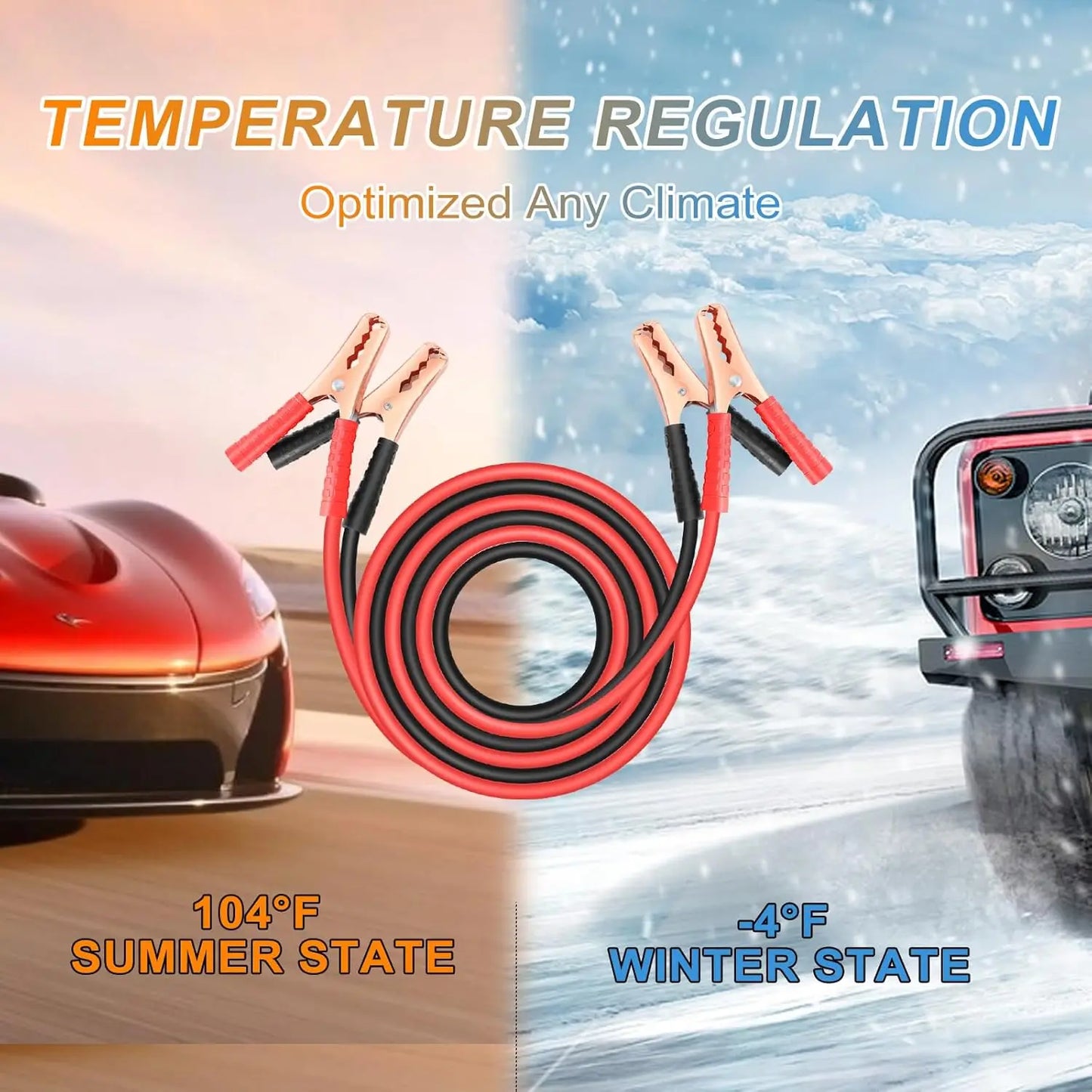 Jumper Cables for Car Battery, Heavy Duty Automotive Booster Cables for Jump Starting Dead or Weak Batteries Peaceful Pleasures Health and Wellness