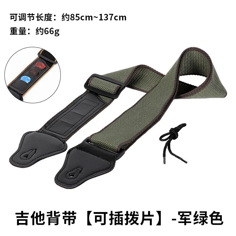 Thickened Grid Strap Acoustic Guitarstrap Electric Guitar Men's