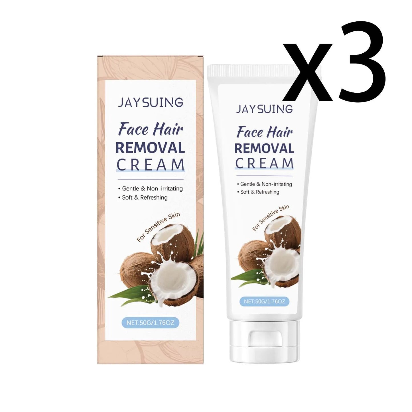 Coconut Facial Hair Removal Cream – Gentle & Fast | Jaysuing