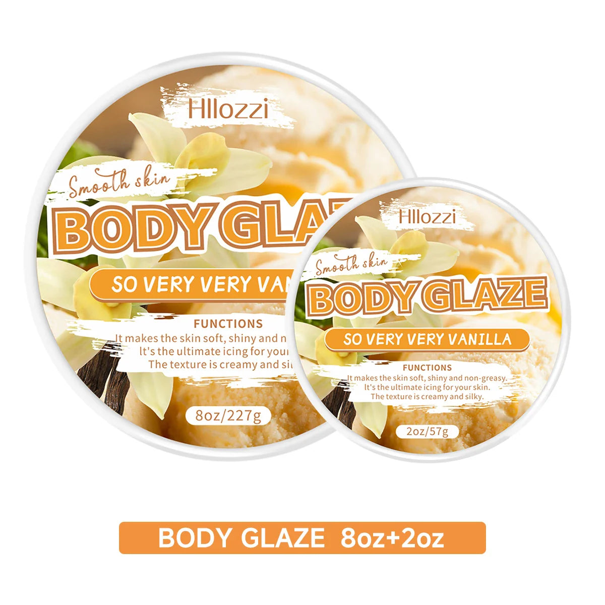 Vanilla Body Glaze Cream – Moisturize & Brighten Skin | 2oz & 8oz