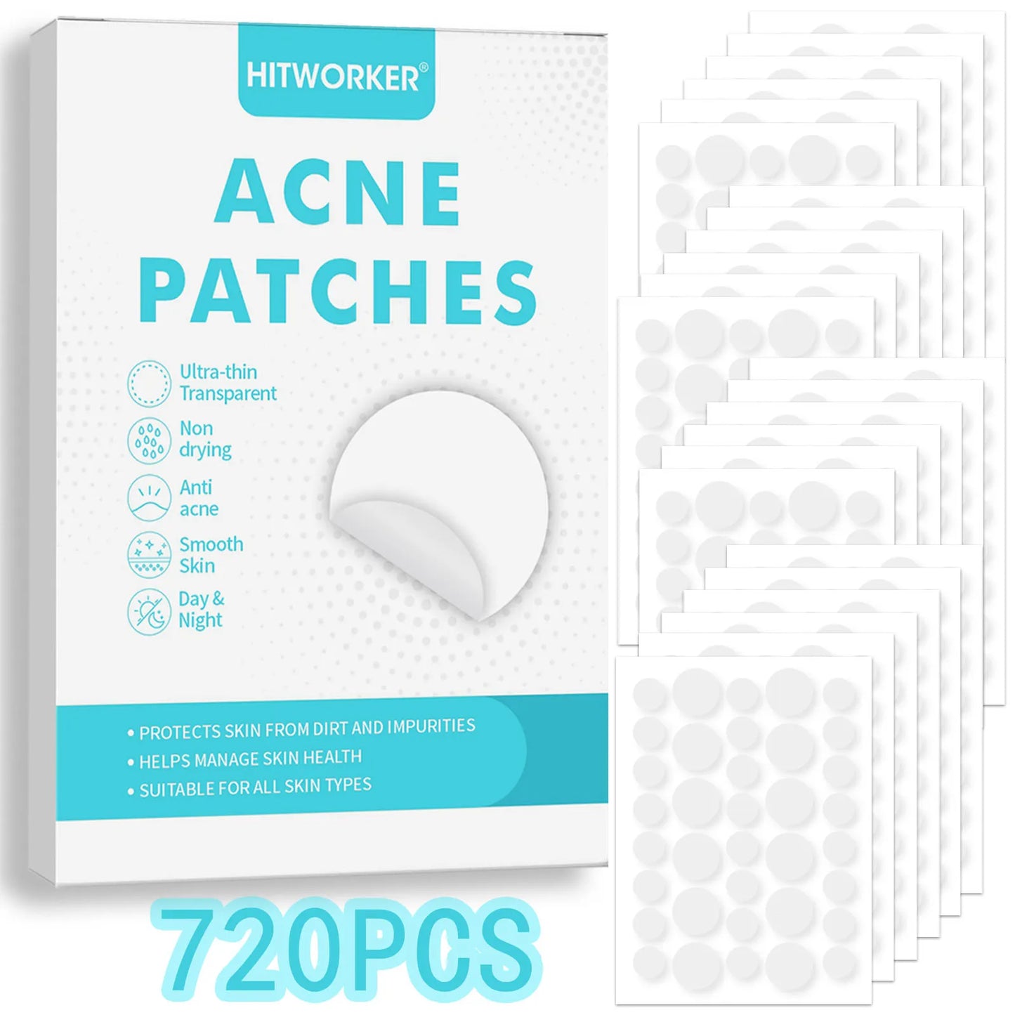 Invisible Waterproof Hydrocolloid Acne Patches – All Skin Types