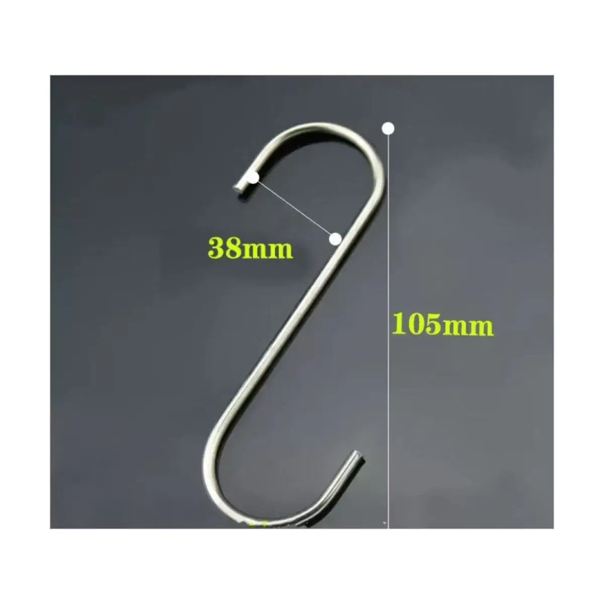 10-Pack Large Stainless Steel S-Hooks for Kitchen & Bathroom