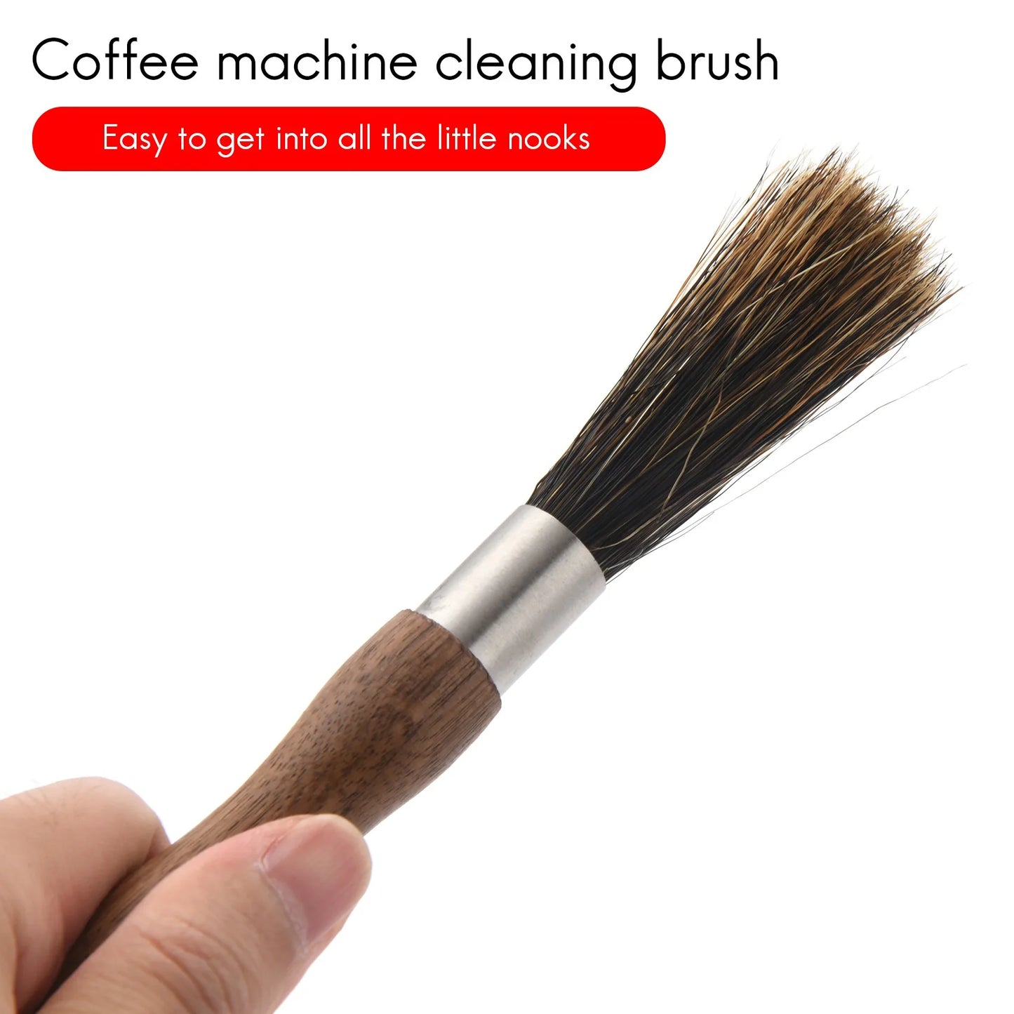 A36T-Coffee Grinder Powder Cleaning Brush Coffee Machine Brush Wood Handle Pig Bristle Dusting Espresso Brush For Barista Peaceful Pleasures Health and Wellness