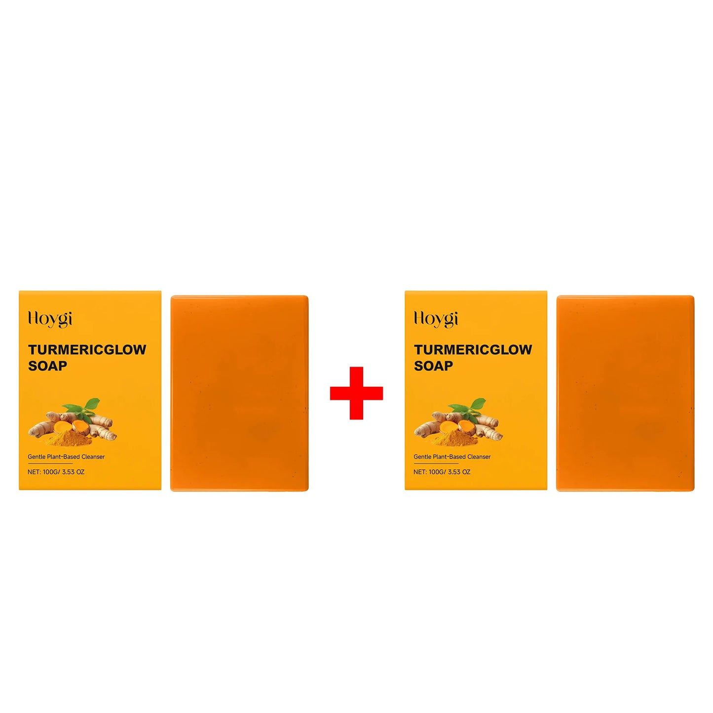 Turmeric Glow Soap 100g Fade Acne Marks Improve Dull Skin Soothing Natural Plant Cleansing Bar Refreshing Face & Body Cleanser Peaceful Pleasures Health and Wellness 2pcs