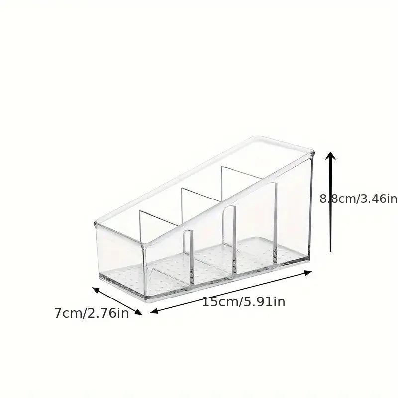 Romote Control Holder with 4 Compartments Clear Romote Holder Home Decor Kitchen Acccessories Make Up Orangizer Peaceful Pleasures Health and Wellness