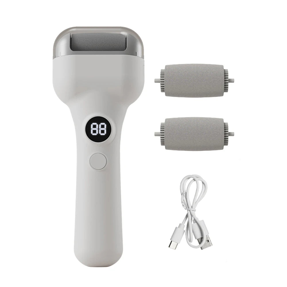 Electric Foot Grinder Automatic Electric Callus Remover for Feet Rechargeable Electric Foot File Pedicure Tool Dead Skin Remover Peaceful Pleasures Health and Wellness White