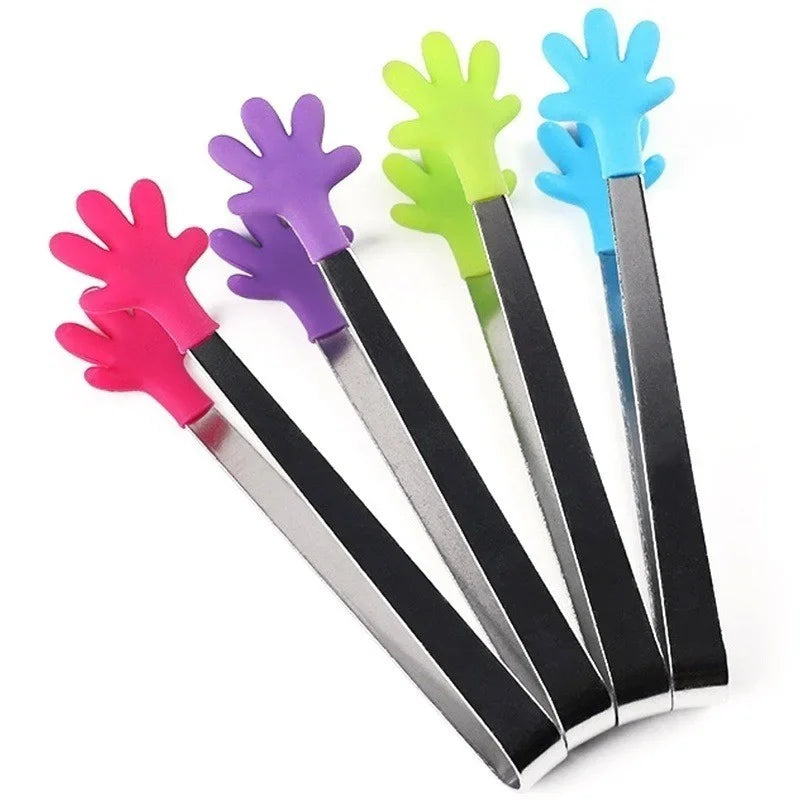 Creative Small Hand Silicone Clip Stainless Steel Food Mini Foodclip