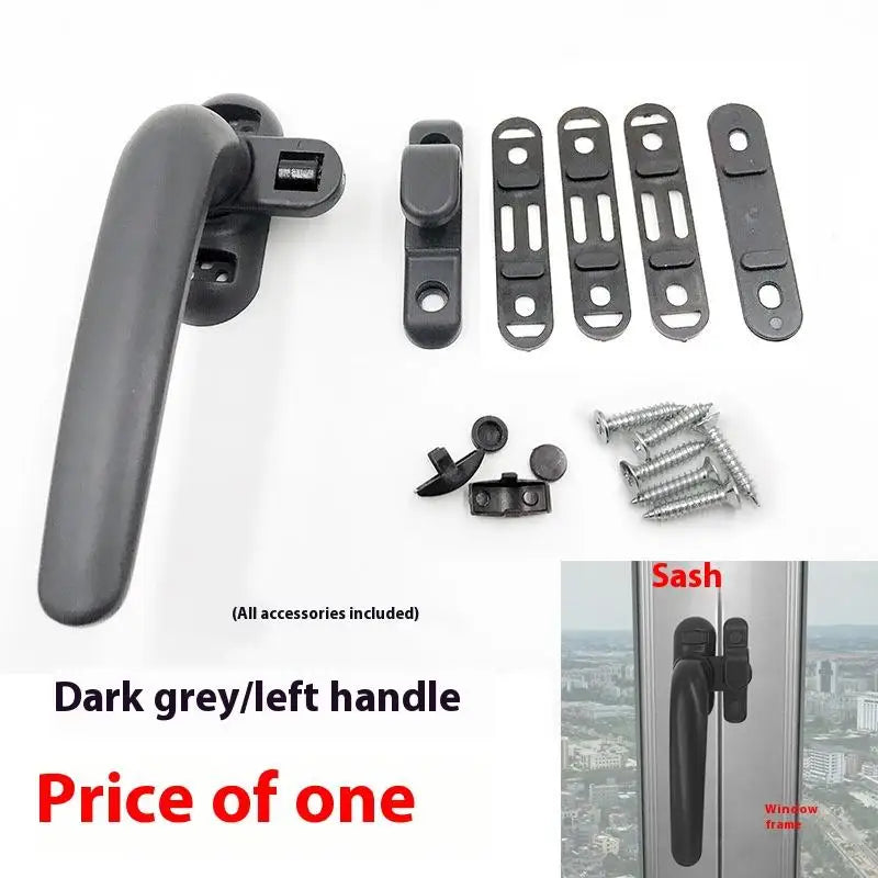 New Thickened Aluminum Alloy Window Handle Casement Window Seven-Character Handle Outside Open Window With Lock Handle Peaceful Pleasures Health and Wellness A2