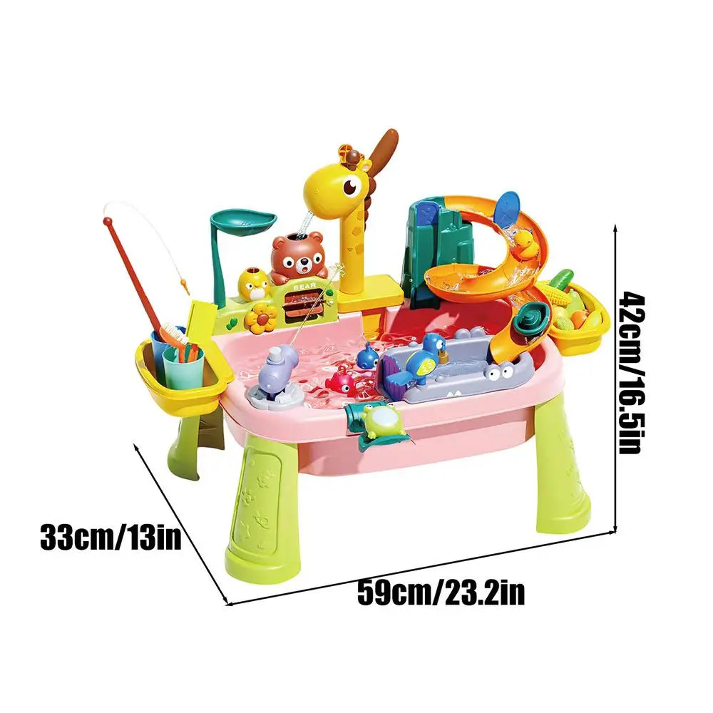 Toddler Water Table 4-in-1 Kitchen Sink & Fishing Game Toy